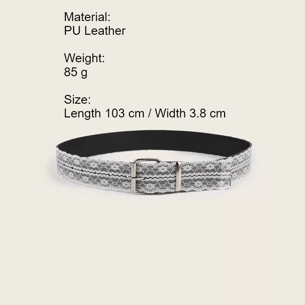 Lace Belt Women Fashion Decorative PU Needle Buckle N6H334