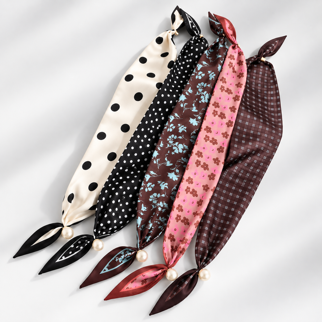 Women's Polyester Polka Dot Neck Scarf N6J145