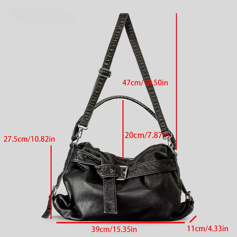 Women's PU Vintage Oversized Tote Shoulder Bag N6J118