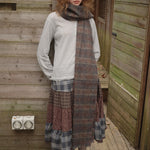 Load image into Gallery viewer, Womens Wool Blend Houndstooth Fringe Scarf N6K243