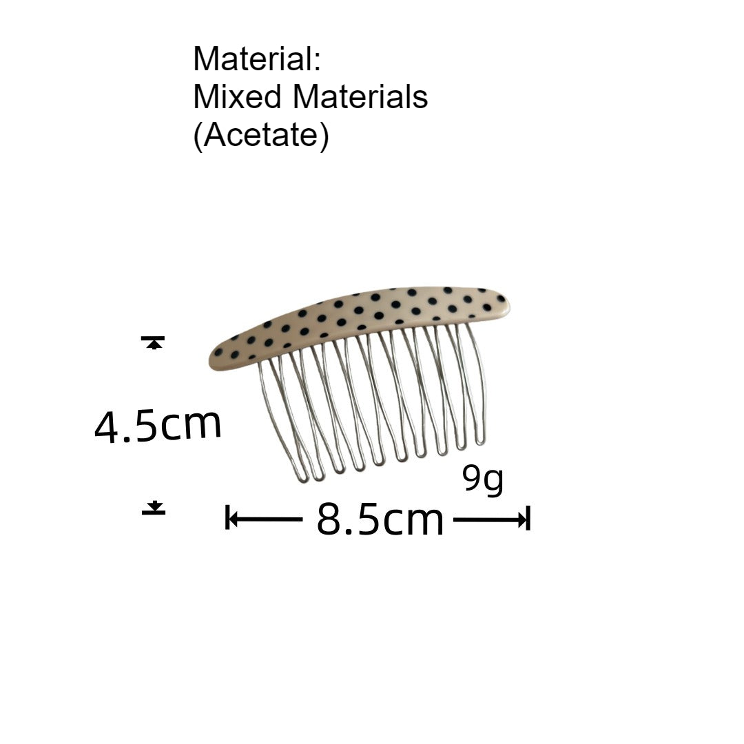 Polka Dot Oval Hair Comb Acetate Flyaway Styling Tool N6F066