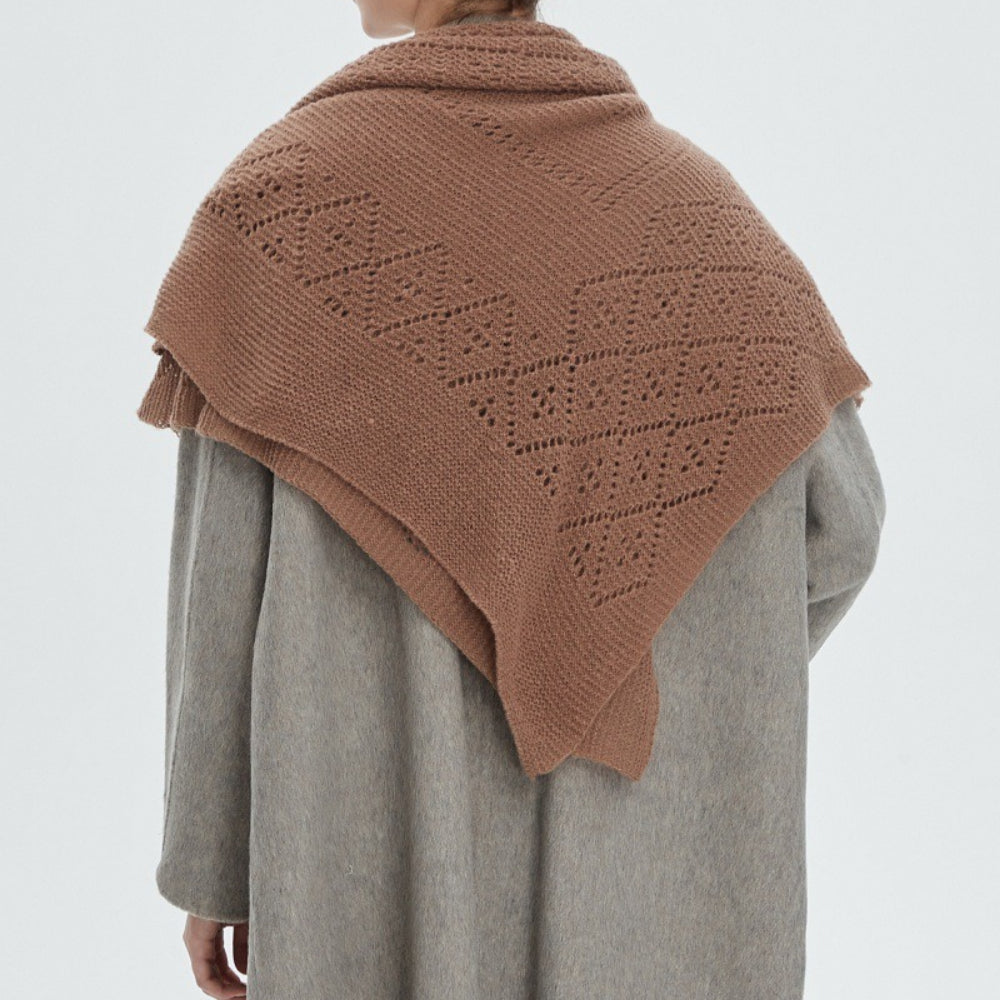 Hollow Knit Shawl Square Scarf Women Lightweight N6H249