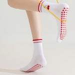Load image into Gallery viewer, Cartoon Anti-Slip Yoga Socks Women White Mid-Calf N6H004