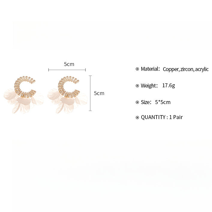 Petal Crystal Studs Acrylic Prong-Set S5P045