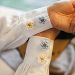 Load image into Gallery viewer, Gothic Beaded Turtle Cuff Cover Black Floral No-Sew Button N6G121