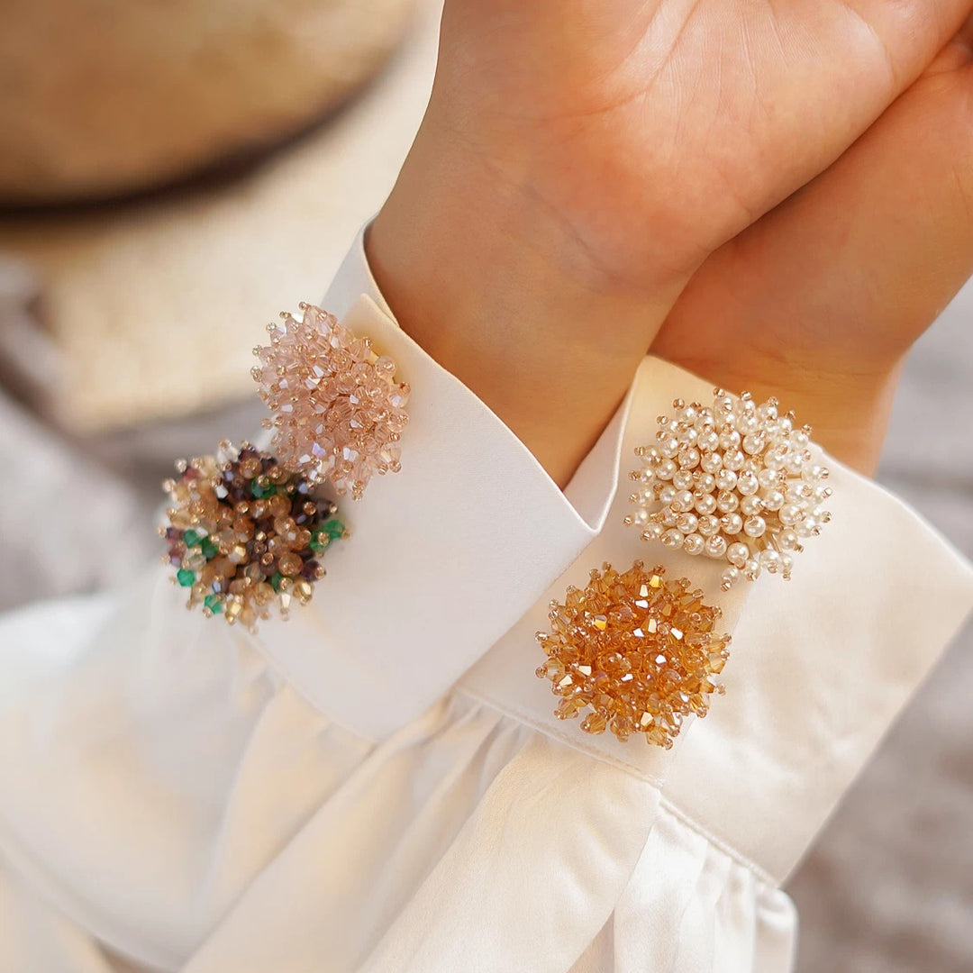 Crystal Turtle Shirt Cuff Cover No-Sew Button  N6G120