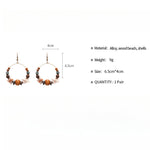Load image into Gallery viewer, Shell Wood Earrings Asymmetric Hook Vintage Alloy S5P123