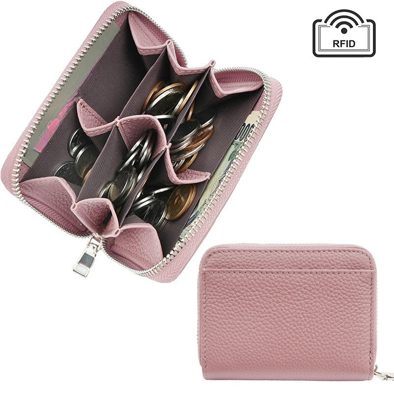 Genuine Leather RFID Blocking Coin Purse Women N6D013