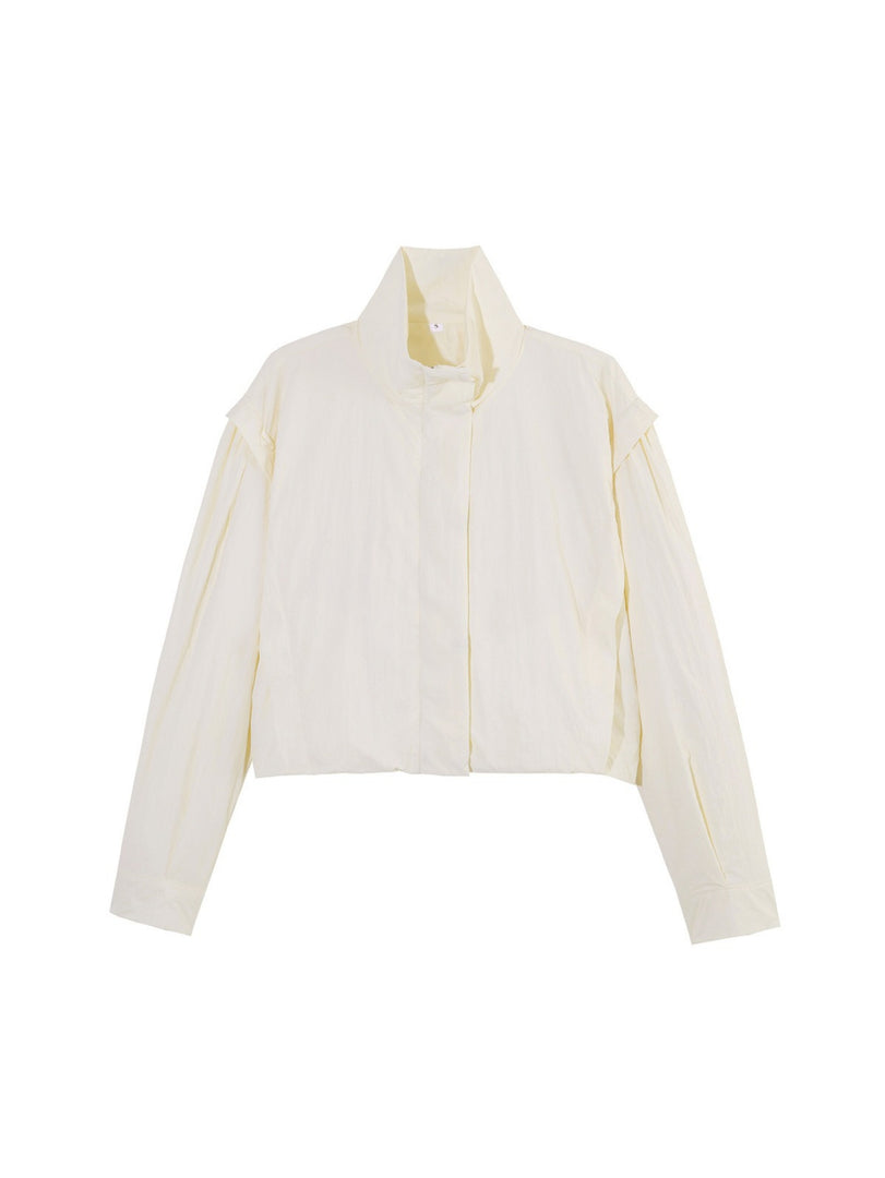 Zip Detail Long Sleeve Windbreaker Jacket Women N6D123