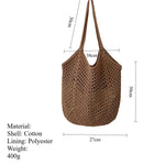 Load image into Gallery viewer, Openwork Cotton Woven Tote Multi-Color  S5P283