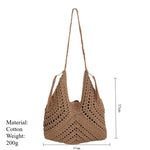 Load image into Gallery viewer, Hand Woven Openwork Cotton Shoulder Bag Underarm S5P297