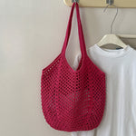 Load image into Gallery viewer, Openwork Cotton Woven Tote Multi-Color  S5P283