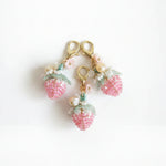 Load image into Gallery viewer, Handmade Strawberry Flower Zipper Pull Charm N6D048