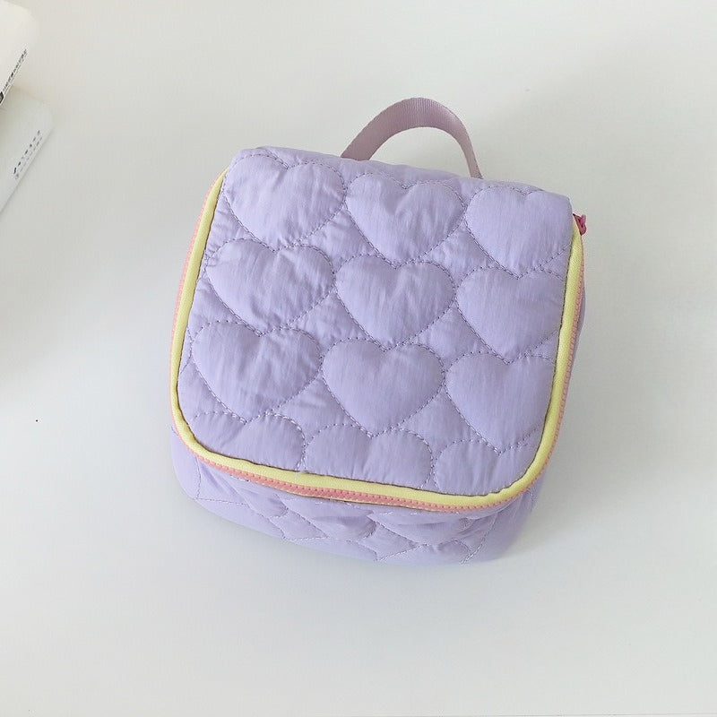 Womens Heart Print Polyester Cosmetic Bag N6K119