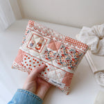 Load image into Gallery viewer, Quilted Check Print Pouch Cotton Canvas Horizontal S5P353