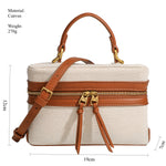 Load image into Gallery viewer, Contrast Panel Canvas Box Bag Multi Carry S5P303
