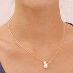 Load image into Gallery viewer, Mother-Daughter Pearl Double Layer Floating Choker N6H162