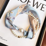 Load image into Gallery viewer, Womens Pearl Magnetic Clasp Slim Scarf N6K256