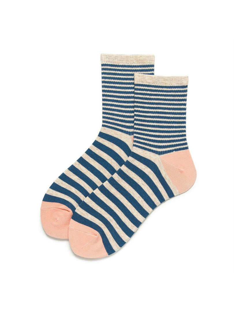 Color Block Stripe Athletic Mid-Calf Socks Women N6C166
