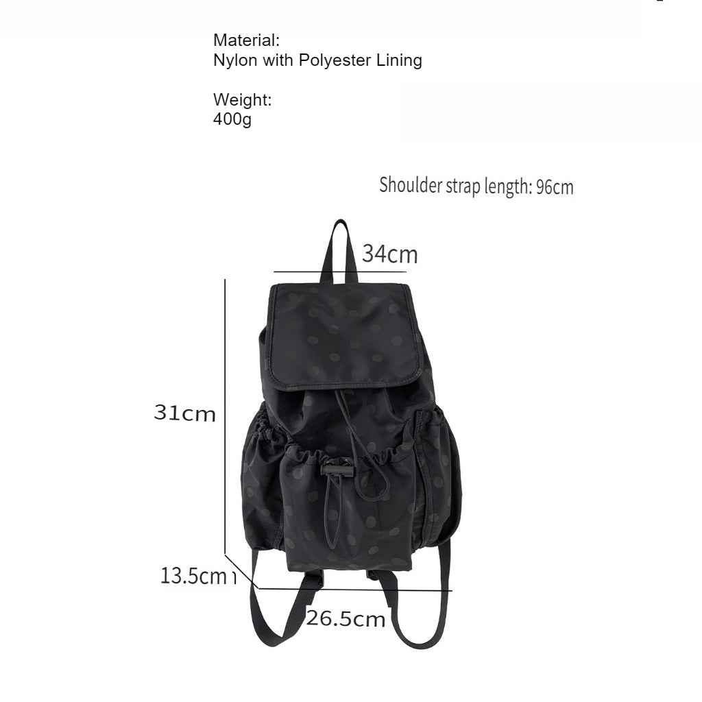Polka Dot Backpack Women Lightweight Nylon Daypack N6F053