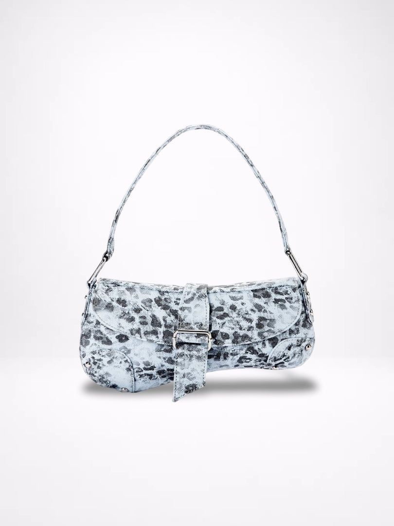 Distressed Leopard Print Asymmetric Hobo Bag Women N6C311
