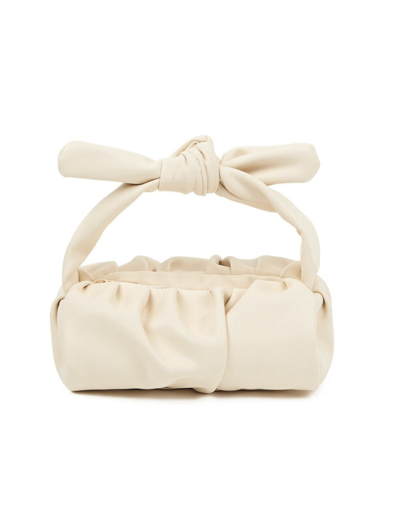 Fresh Bow Top Handle Pleated Makeup Bag Women N6C070