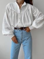 Load image into Gallery viewer, Simple Puff Sleeve Shirt Women N6C137