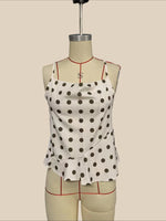 Load image into Gallery viewer, Polka Dot Ruffle Swimsuit Camisole Top N6F249