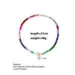 Load image into Gallery viewer, Beach Style Beaded Heart Lucite Necklace N6E113