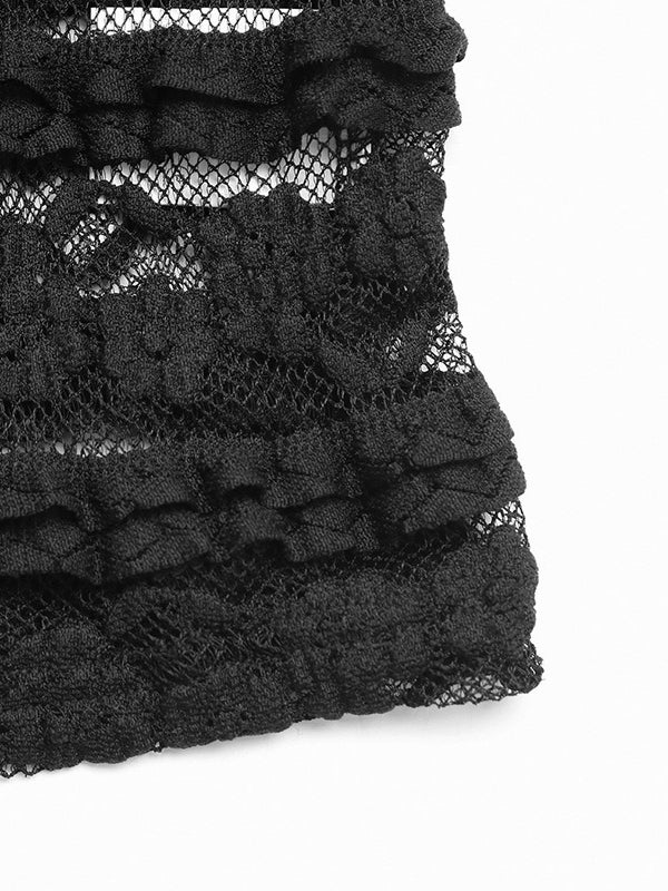 Black Lace Fitted Camisole Top Women N6C240