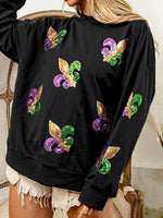 Load image into Gallery viewer, Iris Sequin Knit Sweatshirt Women Black N5A119
