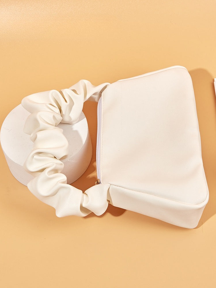 Pleated Top Handle PVC Makeup Bag Women N6C071