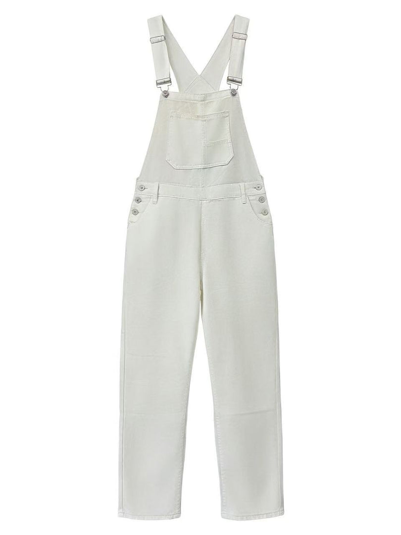 Relaxed Washed Denim Overalls Women N6D151
