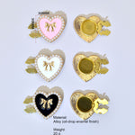 Load image into Gallery viewer, Heart Cuff Cover Brooch Rhinestone Shirt Button CharmN6G126
