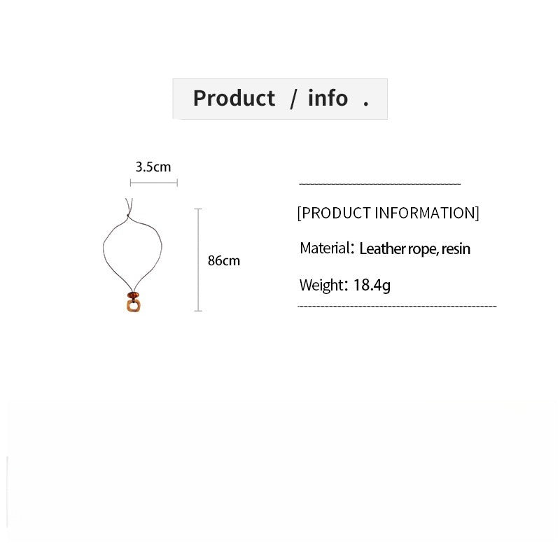 Leather Cord Ombré Resin Geometric Drop Necklace N6H141