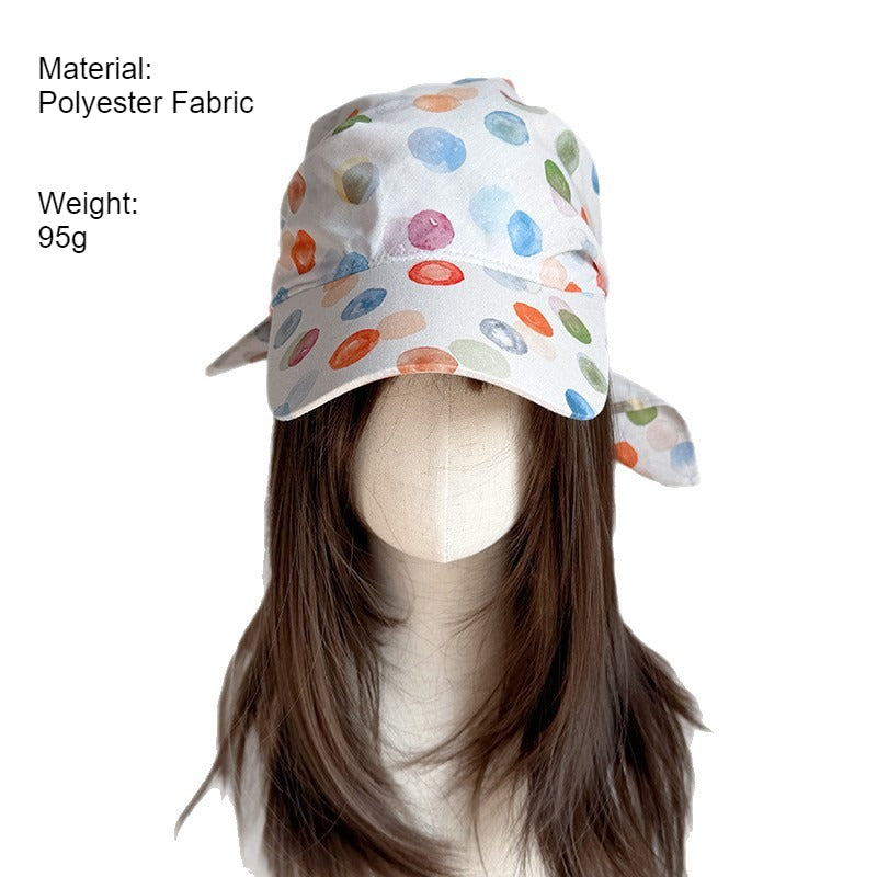 Color Dot Scarf Hat Women Sun Protection N6C359