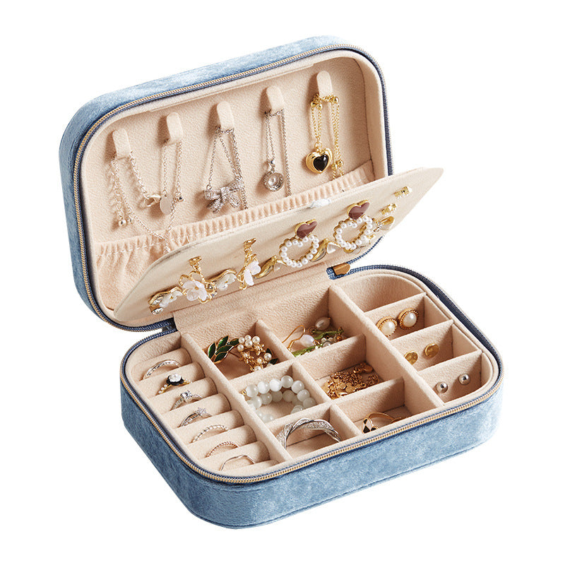 Two Tier Velvet Jewelry Case Compact Structure  S5P396