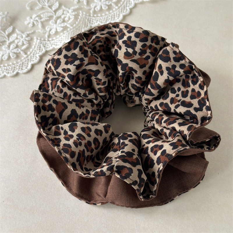 etro Leopard Print Scrunchy High Elasticity Hair Tie S5P786