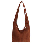 Load image into Gallery viewer, Women's Suede Rivet Dumpling Shoulder Bag N6J113
