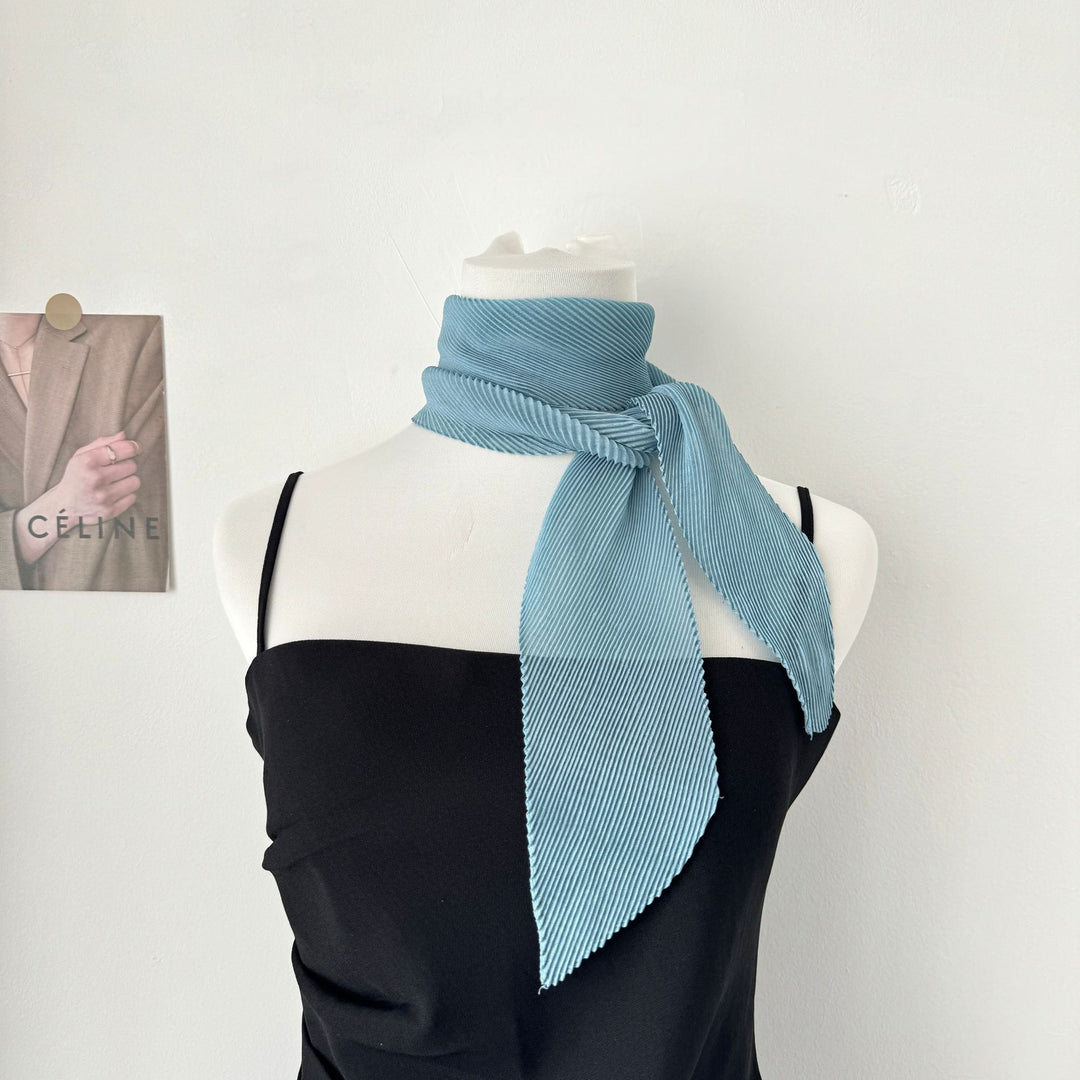 Crinkle Scarf Multi Way Hair Neck Bag Tie Solid Color M5A323