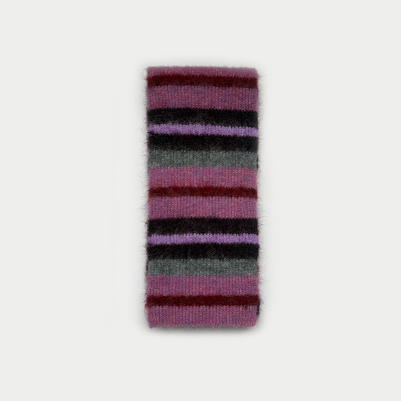 Womens Wool Blend Colorful Striped Knit Scarf N6K239