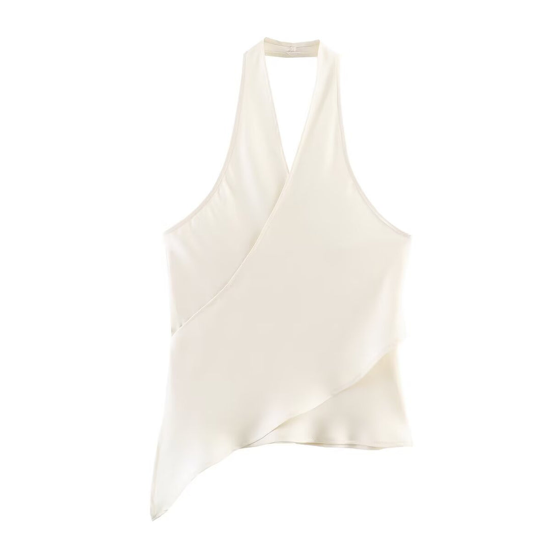 Halter Neck Satin Camisole Women N6C264