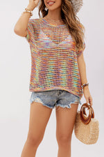 Load image into Gallery viewer, Crochet Knit Top Openwork Ultra Light N5Z438
