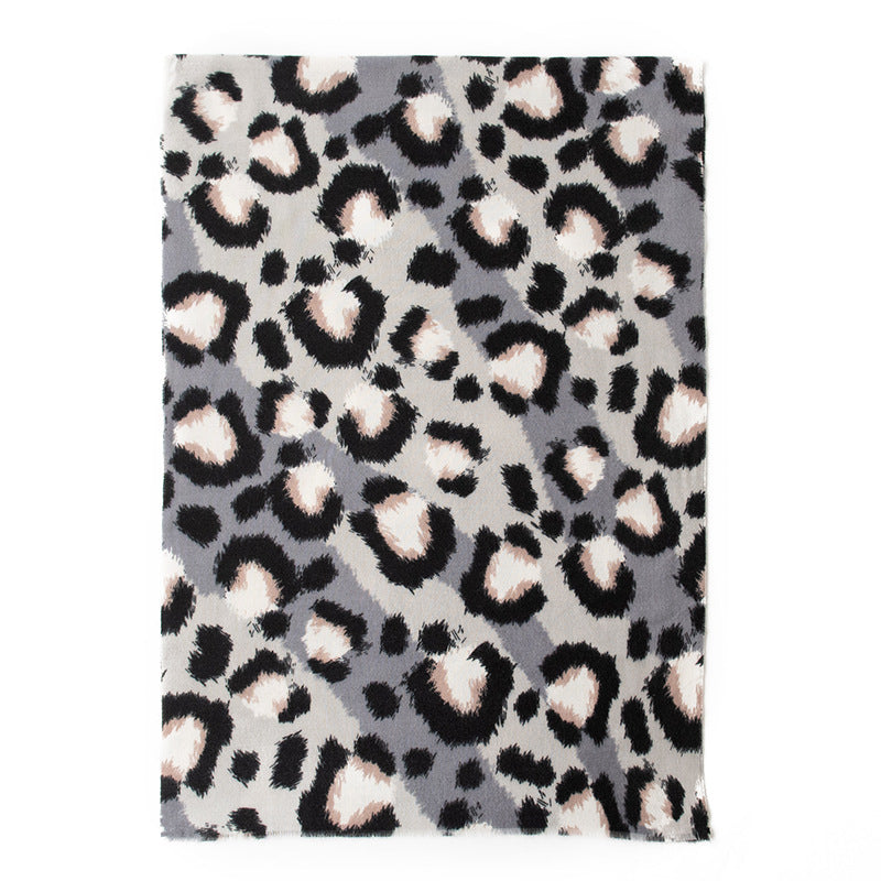 Animal Print Faux Cashmere Wrap  M5A174