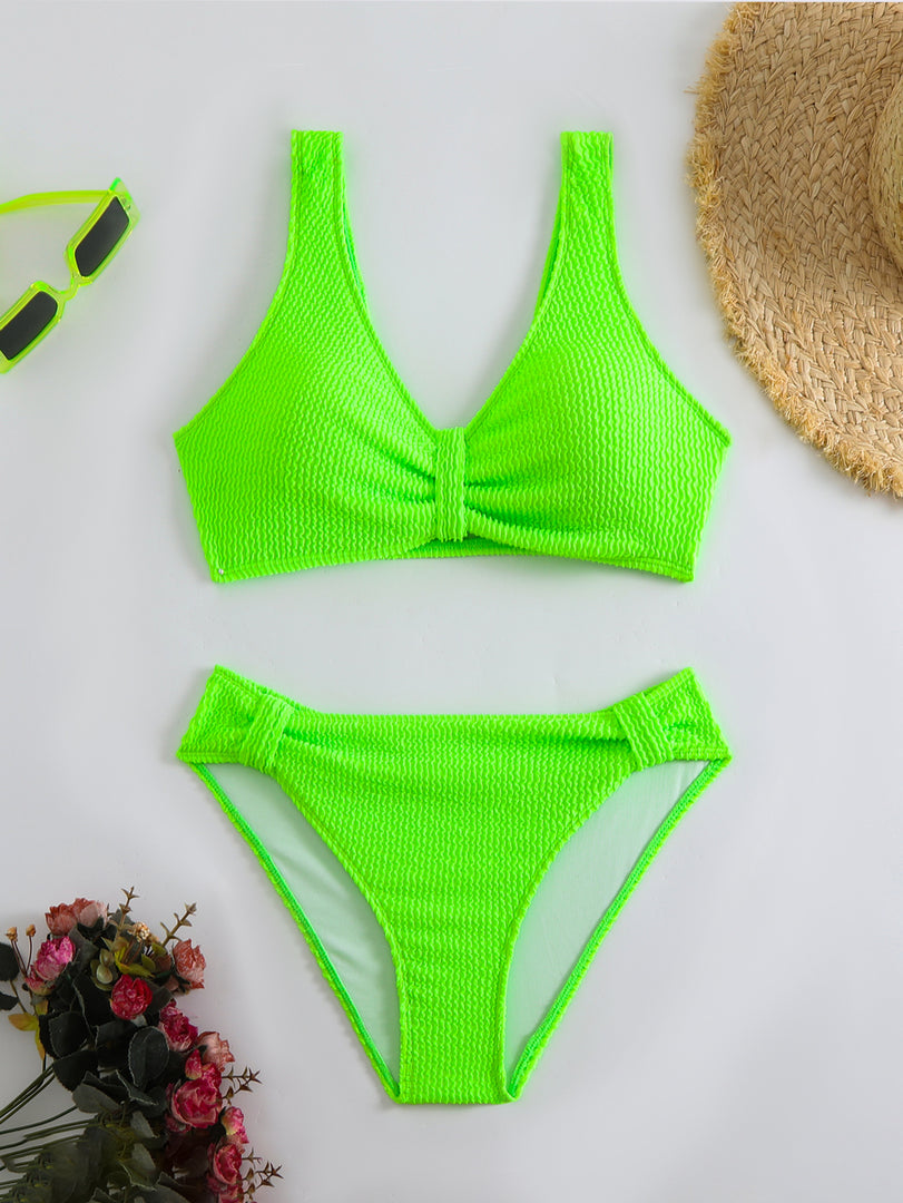 Solid Color Bikini Swimsuit Set Women N6C286