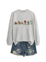 Load image into Gallery viewer, Four Dachshunds Hearts Print Crewneck Sweatshirt N6H048