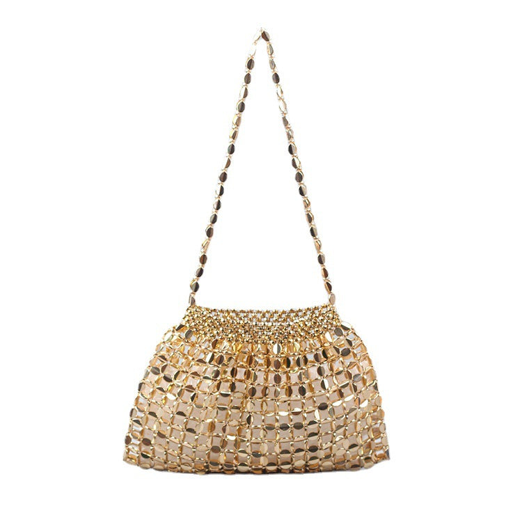 Hand Beaded Acrylic Crescent Bag Open-Top Design S5P405