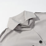 Load image into Gallery viewer, Double Breasted Stand Collar Trench Coat Women Grey  N5A679