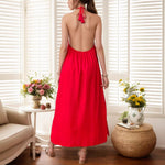 Load image into Gallery viewer, Halter Neck Sleeveless Solid Tank Dress Women Summer N6A102