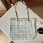 Load image into Gallery viewer, Polka Dot Plaid Lace Canvas Shoulder Bag Women N6F180